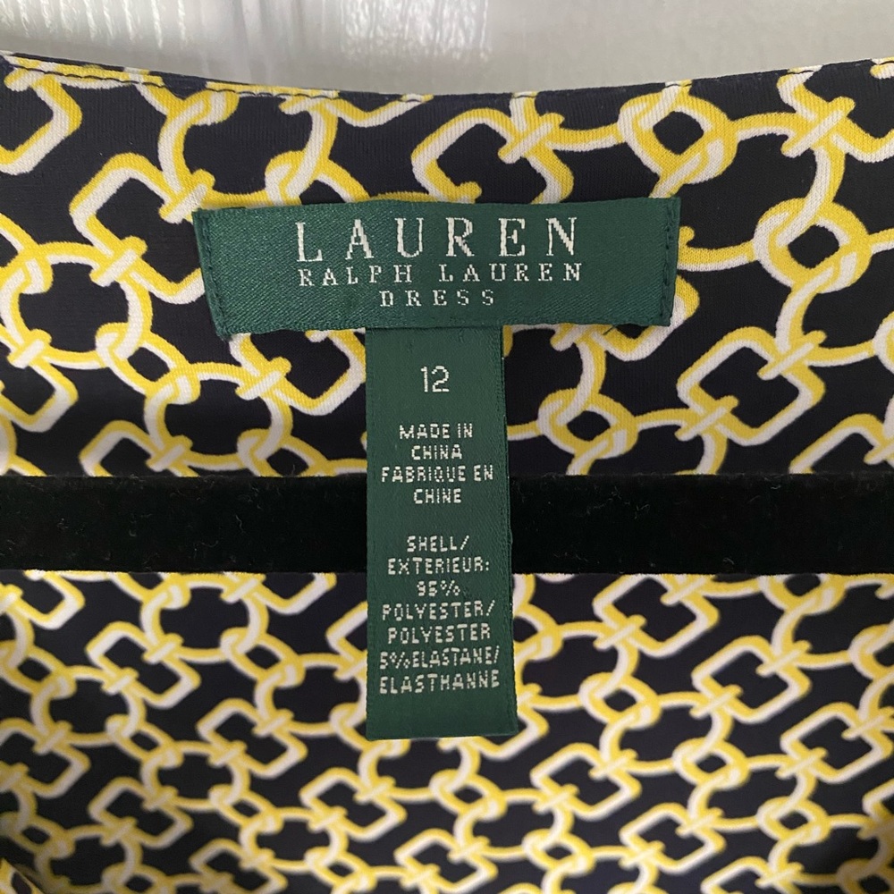 Ralph Lauren size 12, gold and black cocktail dress.